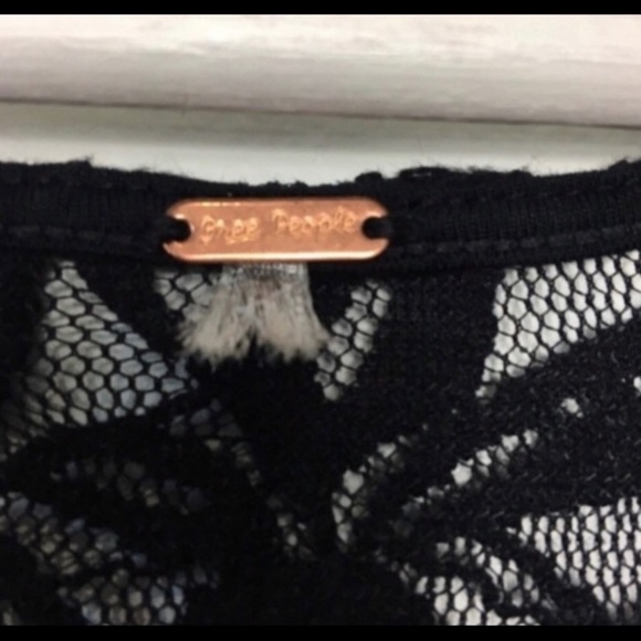 Free People Lace Casual Office Little Black Flowy Relaxed Sleeveless Dress S - Picture 8 of 11